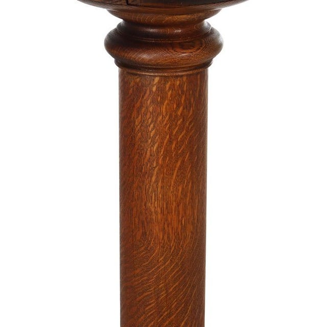 Traditional Antique Rj Horner Classical Oak Sculpture Stand C1900 For Sale - Image 3 of 10