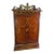 Antique Rosewood Marquetry Mirrored Wall Cabinet For Sale