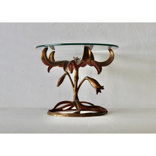 Art Nouveau 1970s Arthur Court Style Sculptural "Lily" Side Table For Sale - Image 3 of 11