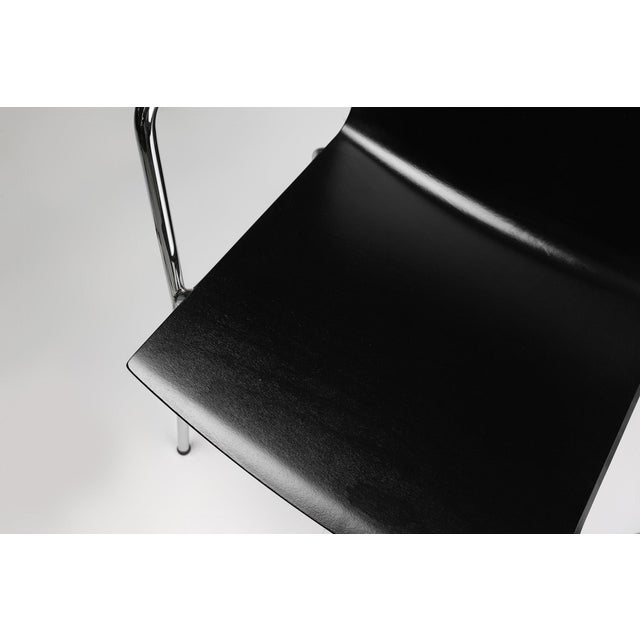 Mid-Century Modern Black Chair in with Armrests, Belgium, 2000s For Sale - Image 6 of 11