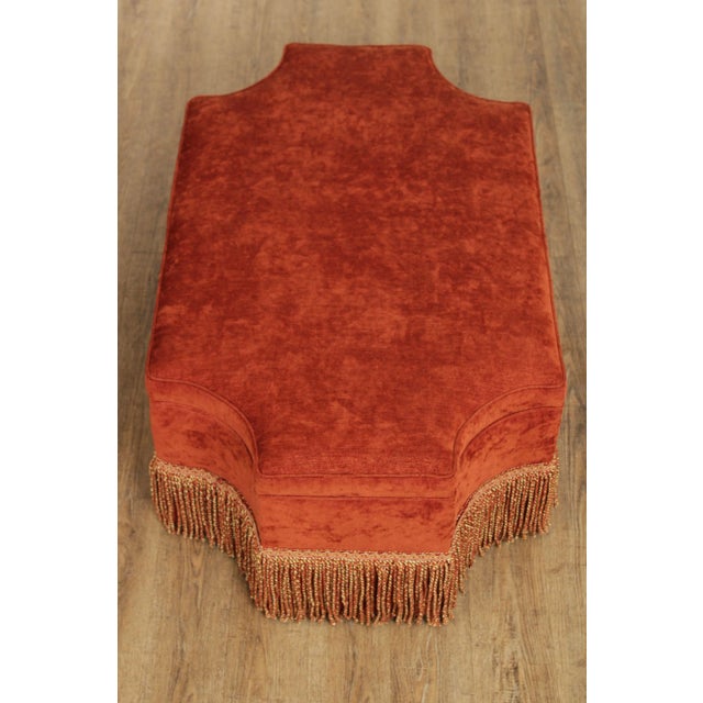 Textile Early 21st Century Massoud Furniture Custom Upholstered Ottoman For Sale - Image 7 of 13