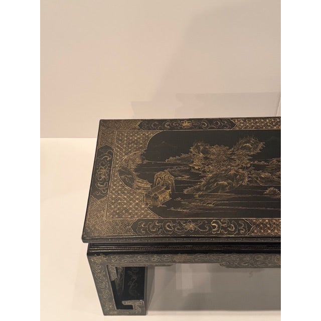 Wood Chinese Lacquered Coffee Table For Sale - Image 7 of 14