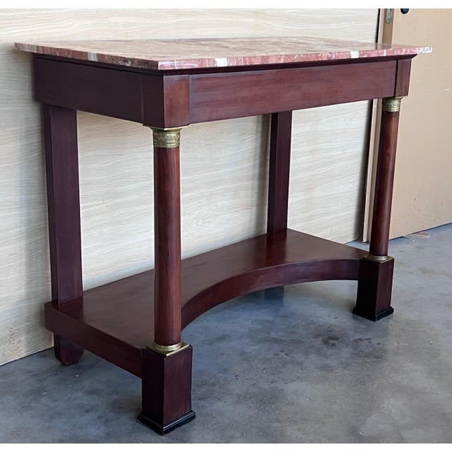 Antique French Empire Fruitwood Console Table with drawer, Early 20th Century For Sale - Image 18 of 18