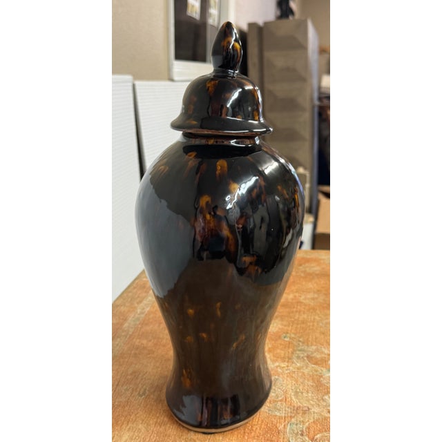 Ceramic Martino Interiors Glazed Ceramic Temple Jar For Sale - Image 7 of 12