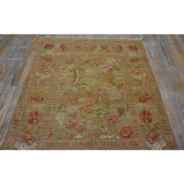 Early 20th Century Turkish Hereke Rug ( 4'2" x 4'10" - 127 x 147 ) For Sale - Image 11 of 12