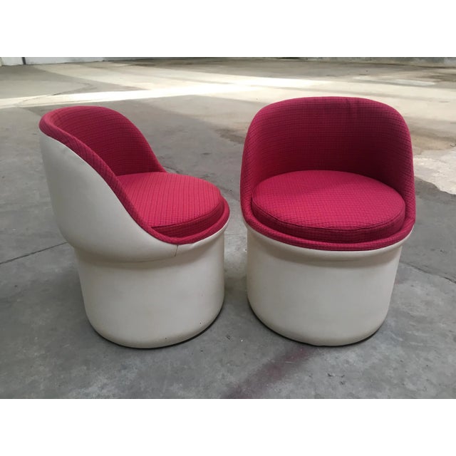 Textile Set of Italian Faux Leather & Fabric Side Chairs, 1970s For Sale - Image 7 of 16