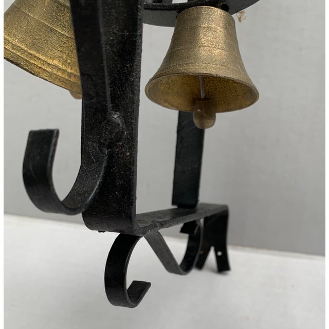 Iron Crank Brass Bell Wheel Entry Doorbell For Sale - Image 4 of 5