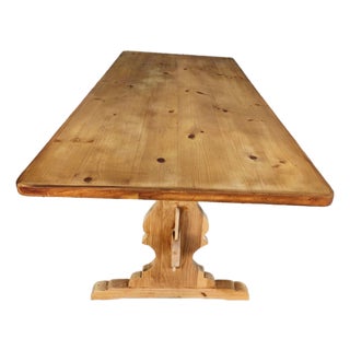 Rustic Solid Pine Dining Table For Sale