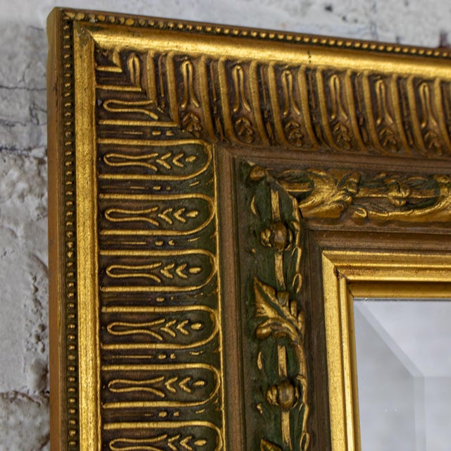 Late 20th Century Neoclassical to Traditional Large Wall Mirror Rectangular Antiqued Gold Frame For Sale - Image 9 of 18