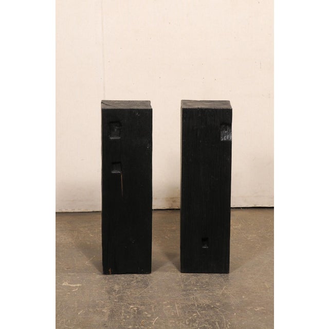 19th Century Indonesian Carbonized Ironwood Pedestal Columns – A Pair For Sale - Image 9 of 12