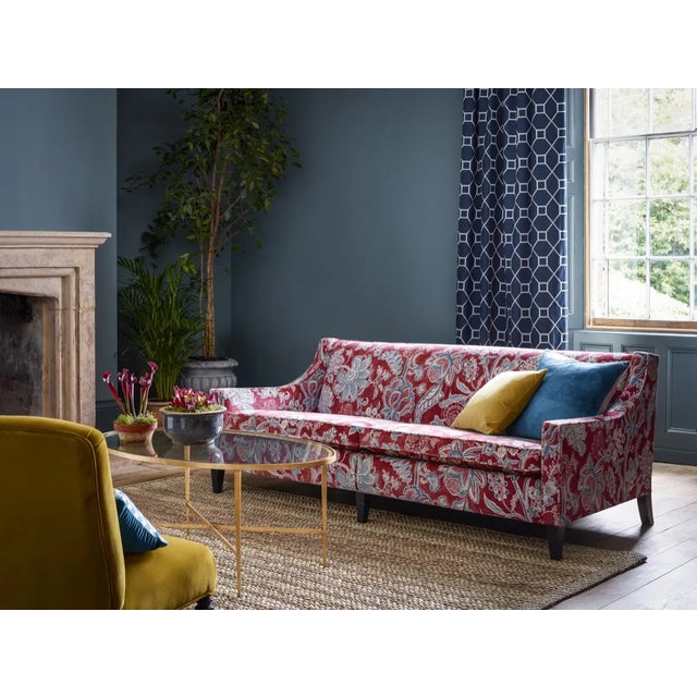 Traditional Sanderson Shalimar Fabric in Ruby/Teal For Sale - Image 3 of 3