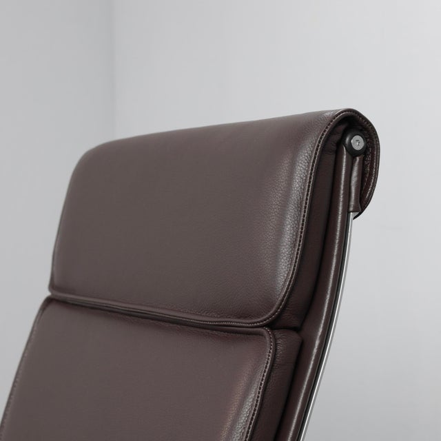 Brown Una Leather Office Chair by ICF, Italy, 1990s For Sale - Image 8 of 12
