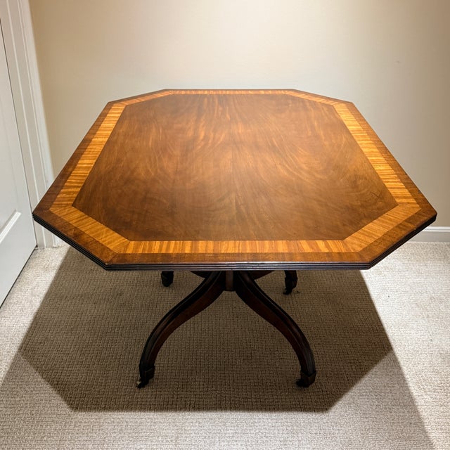 Wood Mahogany Regency Tilt Top Breakfast Table With Inlay, Ca. 1820 For Sale - Image 7 of 12