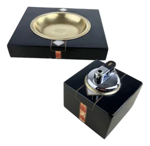 Vintage Italian Ashtrays and Table Lighters, 1970s, Set of 2
