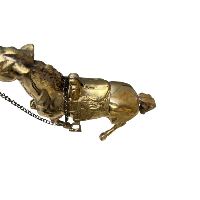 Goldenrod Large Brass Horse Figurine For Sale - Image 8 of 16