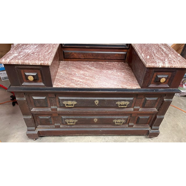 Wood Large Victorian/ Dresser With Marble Top For Sale - Image 7 of 13