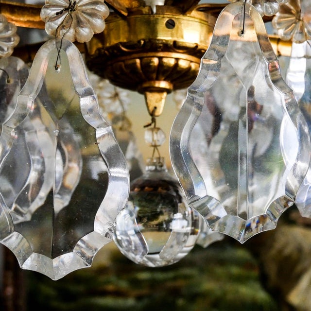 Large Louis XV Style Cage Chandelier with Crystal Pendants and Amethyst Drops, 1950 For Sale - Image 17 of 18