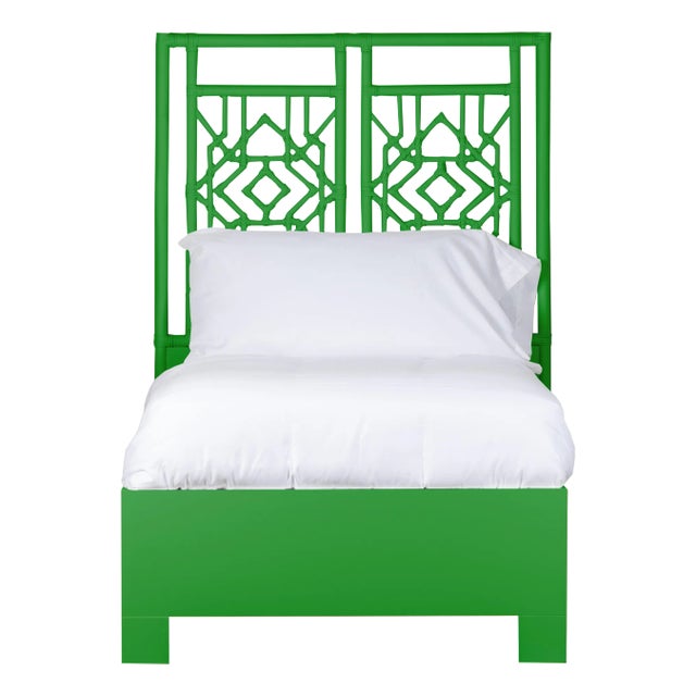 Tulum Platform Bed Twin Extra Long, Bright Green For Sale
