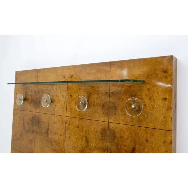 Italian Art Deco Walnut and Crystal Coat Rack attributed to Pier Luigi Colli, 1930s For Sale - Image 4 of 7