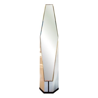 Vintage Freestanding Mirror in Metal and Brass, 1960s For Sale