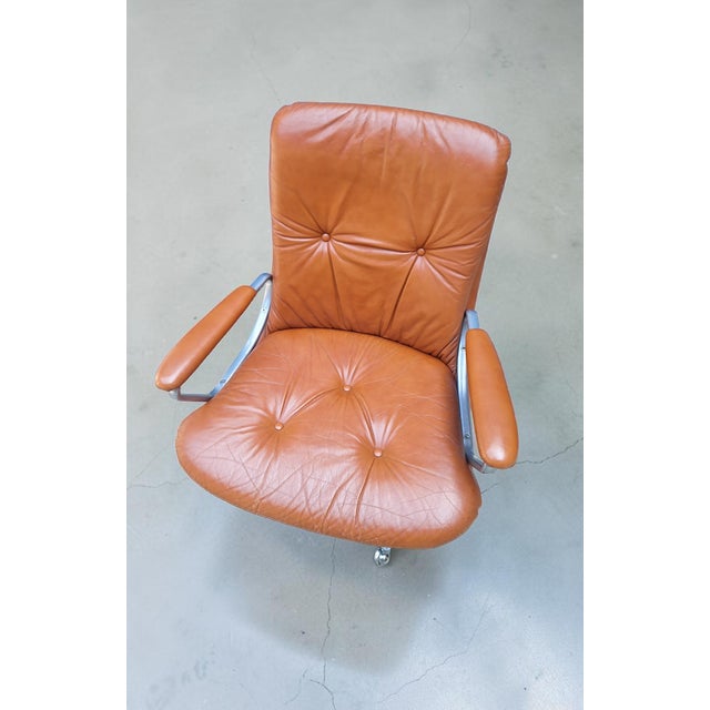 Leather Office Chair by Ring Mekanikk, Norway, 1960s For Sale - Image 6 of 9