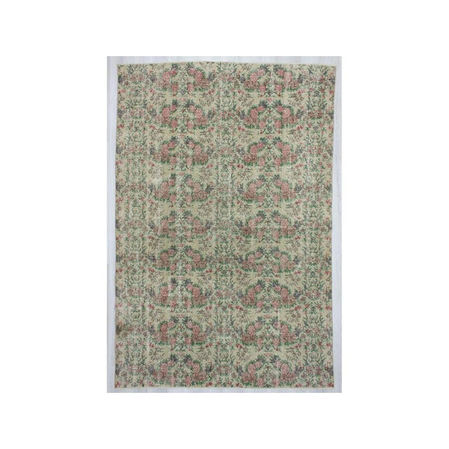 1960s Vintage Turkish Floral Rug - 6′11″ × 10′5″ For Sale In Los Angeles - Image 6 of 6