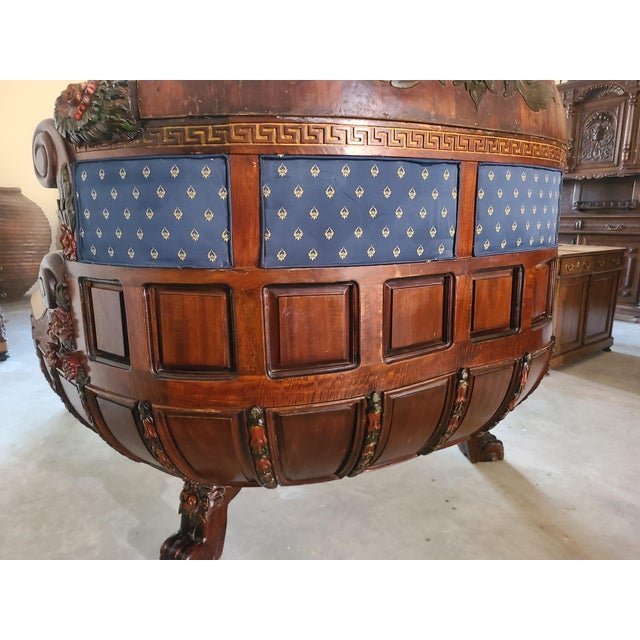 Antique French Empire Style Lit Bateau Bed in Carved Wood, 1880 For Sale - Image 14 of 18