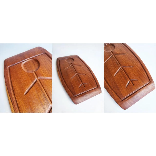 Mid 20th Century Teak Wood Double Sided Carving Board For Sale In Miami - Image 6 of 10