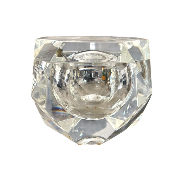 Transparent Vintage Faceted Lucite Ice Bucket Attributed to Alessandro Albrizzi, Italy c.1970s For Sale - Image 8 of 9
