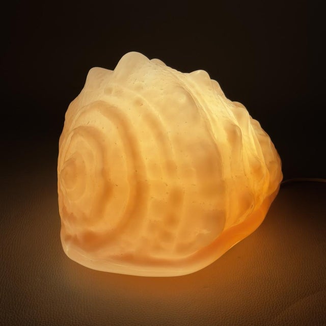 Pink Murano Glass Shell Table Lamp from Mazzega, 1970s For Sale - Image 10 of 18