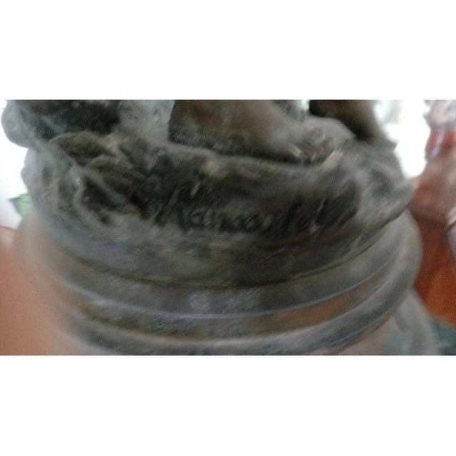 1900 - 1909 Circa 19th Century Ernest Rancoulet Spelter Sculpture Statue With Foundry Mark & Signature 27" Tall For Sale - Image 5 of 8