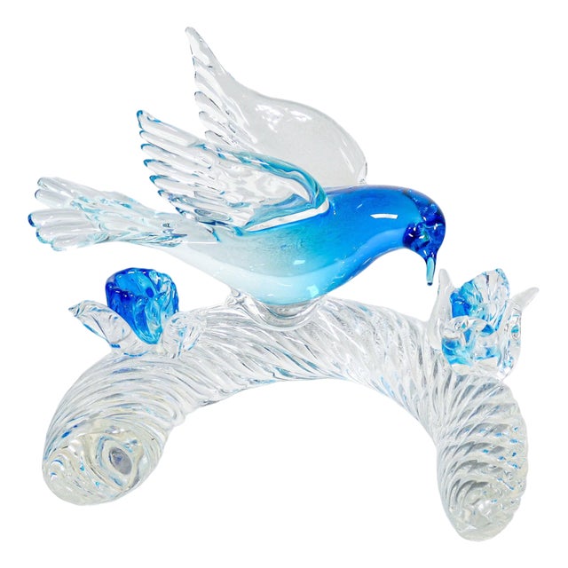 Murano Blown Glass Bird Sculpture For Sale