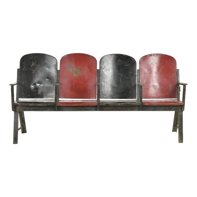 Antique Indian Theatre Bench in Patinated Metal For Sale
