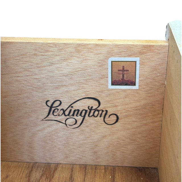 Vintage Lexington Furniture Cream-Painted Five-Drawer Tall Chest For Sale - Image 9 of 12