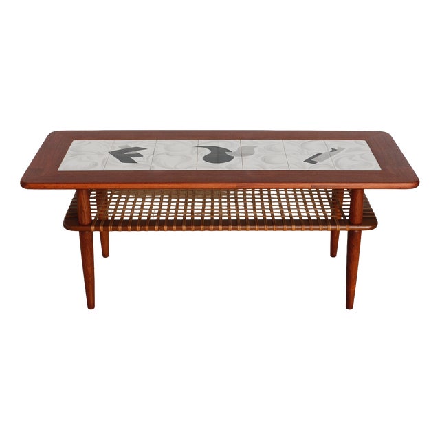 Vintage Teak and Ceramic Coffee Table from Gemina Møbler, 1960s For Sale