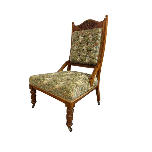 Antique Victorian Eastlake-Style Parlor Chair, 1900 For Sale - Image 3 of 7
