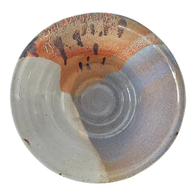 Unique Handmade Studio Art Pottery Bowl With Multicolored Glaze, Usa, 1960s For Sale