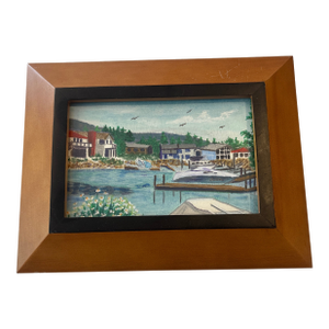 1990s Small Original Oil Painting by Local Artist Helen Fanning Frame Included