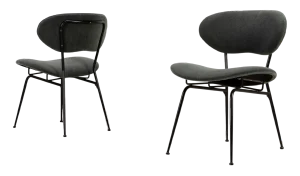 Set of Italian Modern Side Chairs with Kvadrat Mohair Upholstery, 1960s