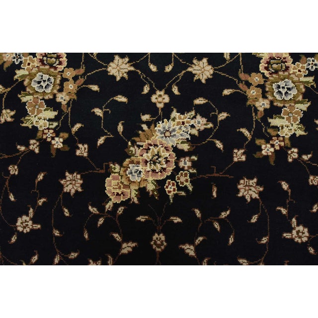 Tabriz Rug 5’9” X 9′ Blue Wool/Silk Traditional Hand-Knotted Oriental Carpet For Sale - Image 11 of 15