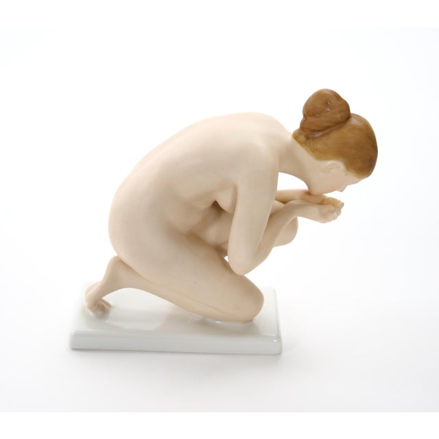 Art Nouveau Early 20th Century German Rosenthal Porcelain “The Drinker” by Ernst Wenck For Sale - Image 3 of 9