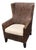 Crate & Barrel Woven High Back Armchair For Sale