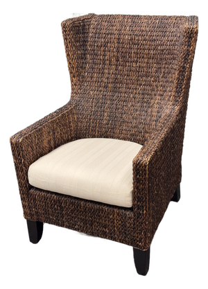 Crate & Barrel Woven High Back Armchair