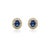 Not Yet Made - Made To Order 1.25ct Oval Cut Blue Sapphire Diamond Halo Statement Stud Earrings in 14k Gold- A Pair For Sale - Image 5 of 9