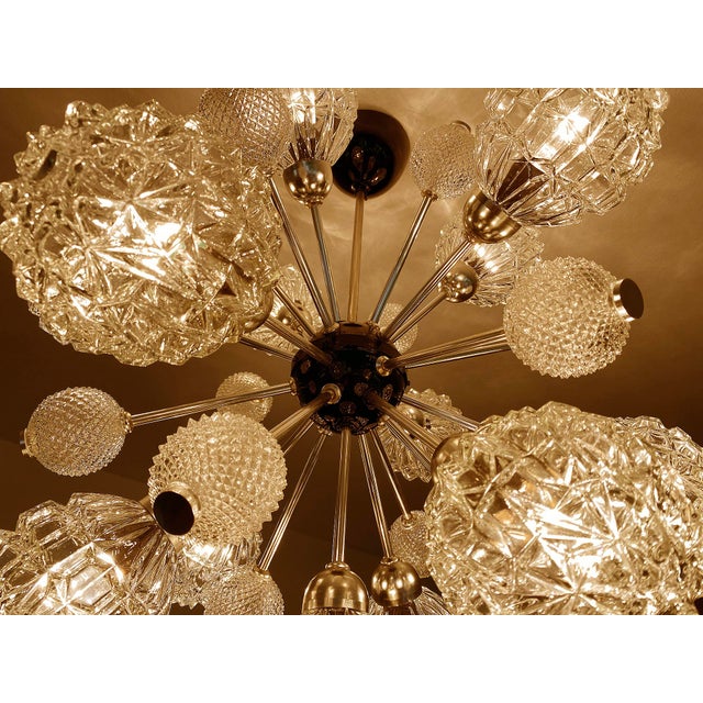 Large Sputnik Glass Pendant Lamp, 1970s For Sale - Image 9 of 18