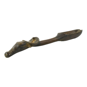Early 20th Century Dan Figural Wunkirile Spoon with Buffalo Côte d'Ivoire