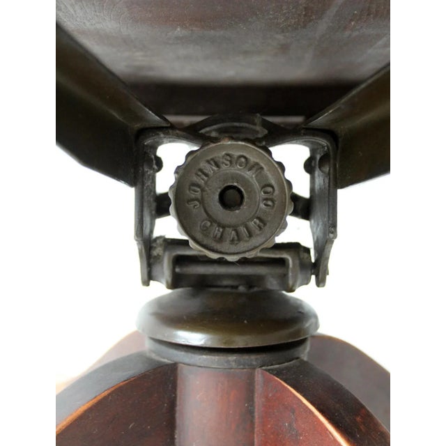Antique Johnson Chair Co Swivel Desk Chair For Sale - Image 9 of 11