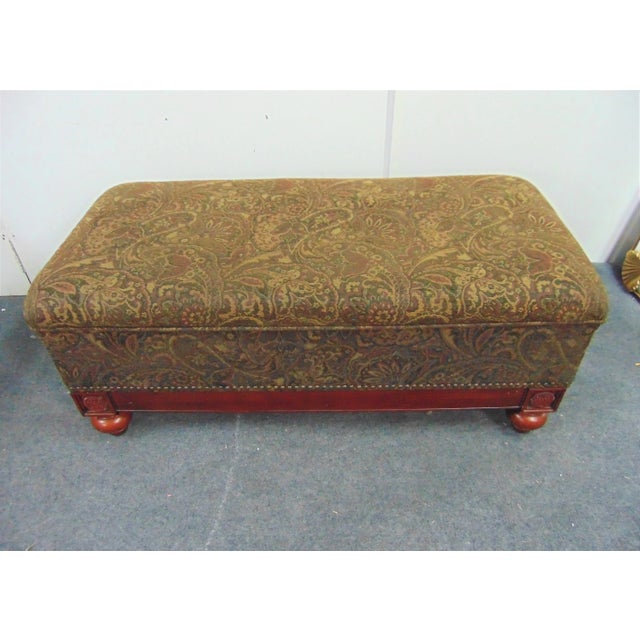 Regency Style Cherry Paisley Ottoman For Sale In Philadelphia - Image 6 of 7