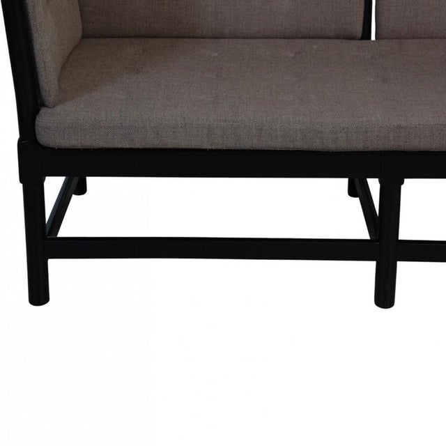 Black Spoke-Back Sofa in Grey Fabric by Børge Mogensen, 2000s For Sale - Image 9 of 18