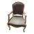 Cb2 Gray Leather and White Wood Louis IV Armchair Pair For Sale